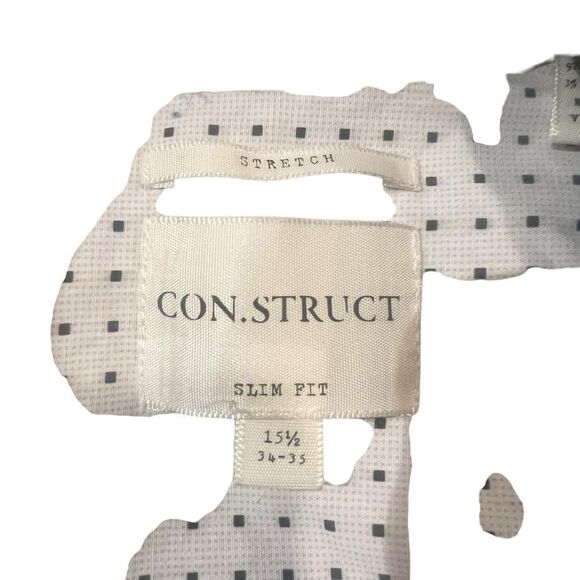 Construct grey slim fit button down shirt - Picture 4 of 7